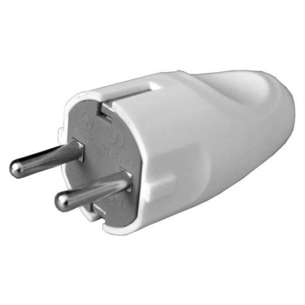 Електрична вилка Neomax з заземленням біла (NX1000)