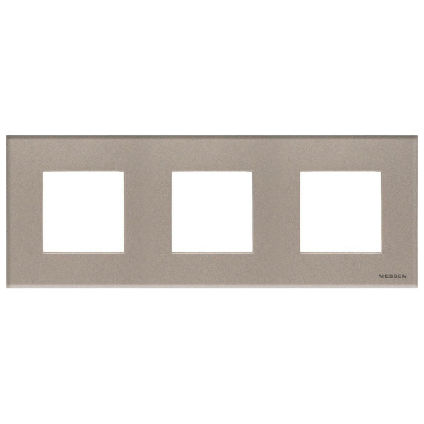 Трехместная рамка ABB Zenit N2273 CH стекло (шампань)