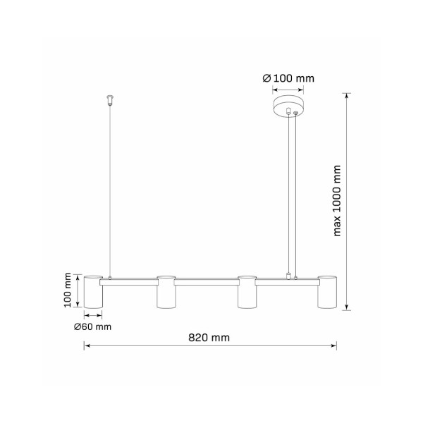 Подвесной светильник, люстра Goldlux 326171 Maribel GU10 4x10W IP20 Черный - фото №4