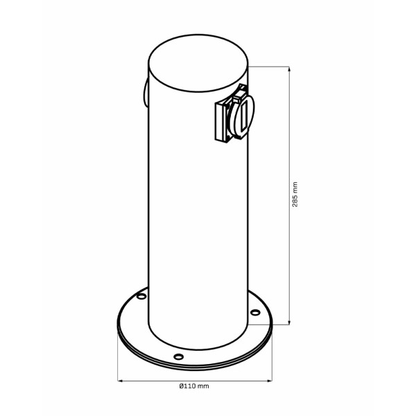 Столбик с розетками Goldlux 327956 Elektri IP44 Bk - фото №2