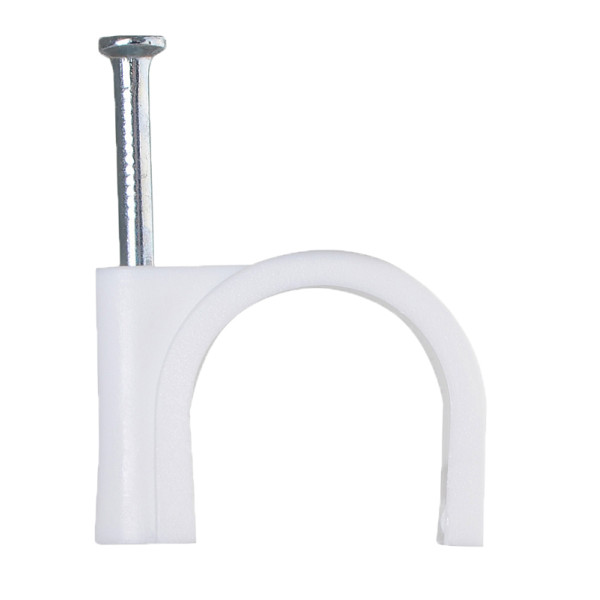 Кабельная скоба Аско-Укрем 18мм кругла белая 50шт (A0150030011)