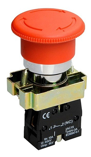 Аварийная кнопка «грибок» TNSy XB2-BS542 1NC с фиксацией вращающаяся красная (TNSy5500289)