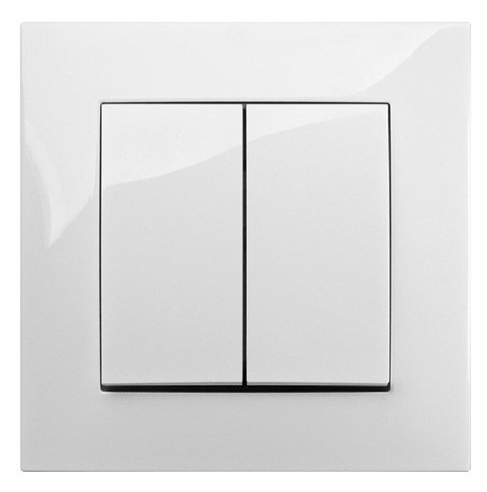 Двухклавишный выключатель Elektro-Plast Carla 1711-10 (белый) - фото №1