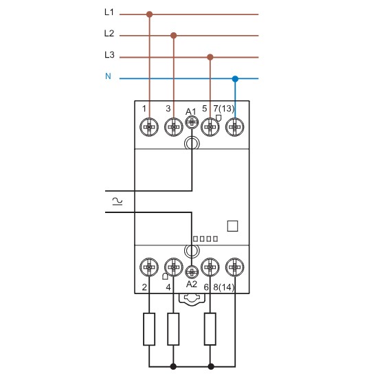 Контактор Finder 4NO 40A 220-240В AC/DC (224402304310) - фото №2