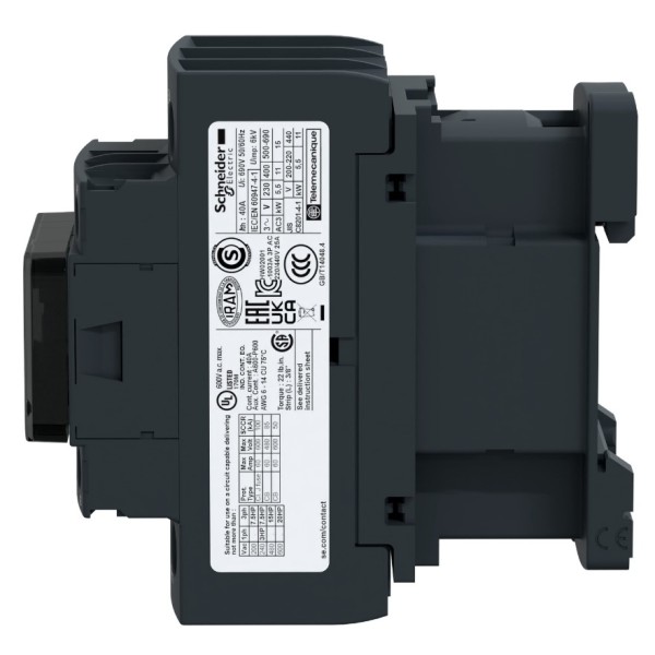Контактор Schneider Electric LC1D32BD TeSys Deca 3Р, 32A, НО+НЗ 24B ограничитель - фото №2