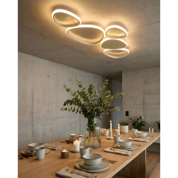 Люстра Zuma Line 2023519C5A-BE Huron LED 1x48W 3000K 2500Lm IP20 бежевая (5907925003411) - фото №1
