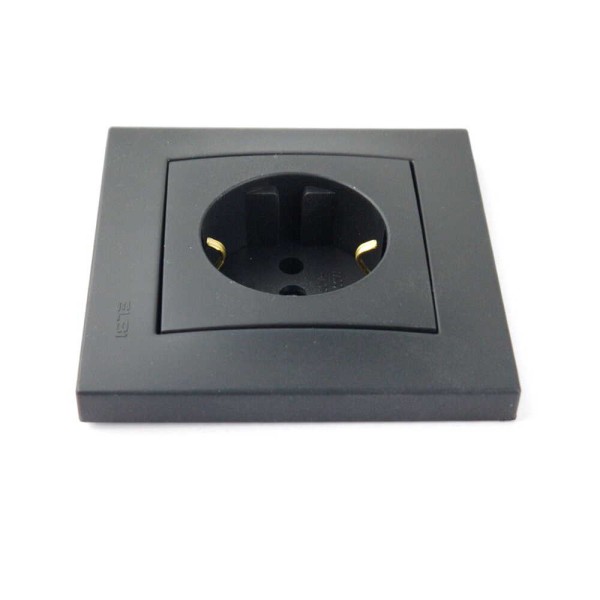 Розетка EL-BI VEGA чорний мат 1-на з заземленням ( 510-014800-217 ) - фото №3
