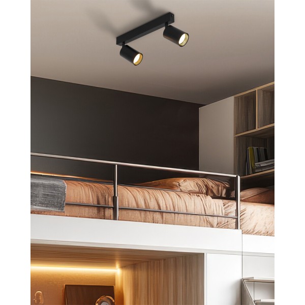 Світильник поворотний, спот TK Lighting 10633 Amis GU10 2x10W IP20 чорний - фото №1