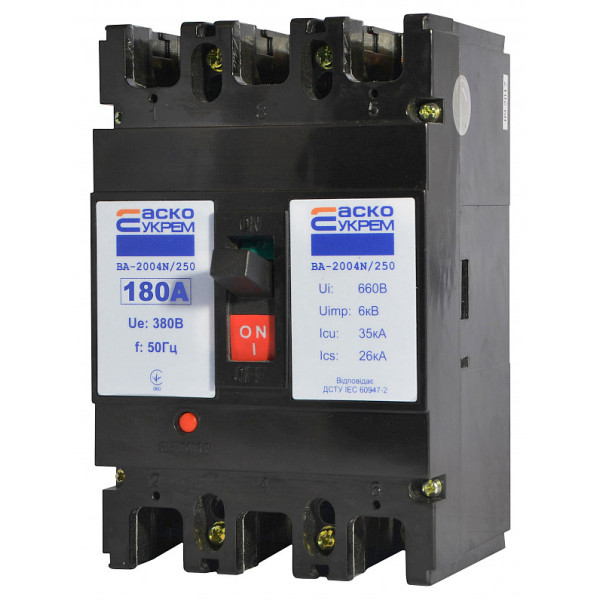 Силовой автоматический выключатель Аско-Укрем ВА-2004N/250 3р 180А (A0010040071) - фото №2