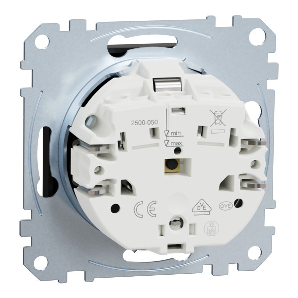 Механизм розетки SCHUKO с защитными шторками Merten System M Ocean Plastic MEG2300-0403 (черный матовый) - фото №4