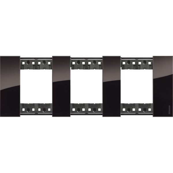 Рамка немецкого стандарта на 3 поста (2+2+2 модуля) Bticino Living Now KA4802M3DG цвета ночи