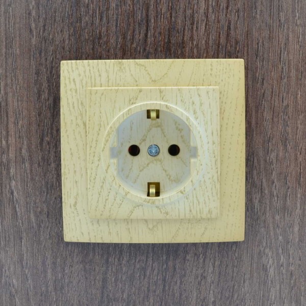 Розетка Nilson Touran клен 1-на з заземленням ( 24281017 ) - фото №4