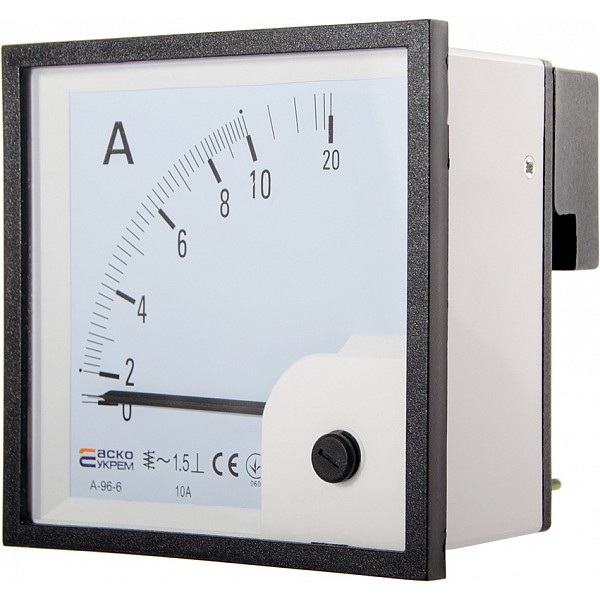 Амперметр прямого включения Аско-Укрем 10А АС 96х96мм (А-96-6) (A0190010090) - фото №1