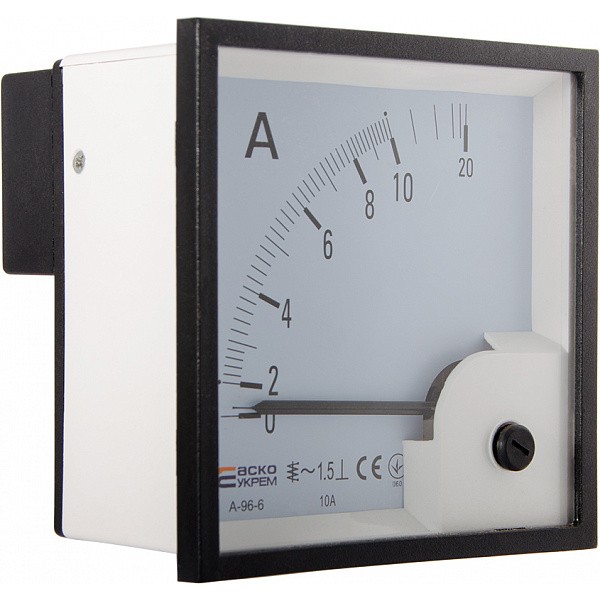 Амперметр прямого включения Аско-Укрем 10А АС 96х96мм (А-96-6) (A0190010090) - фото №3