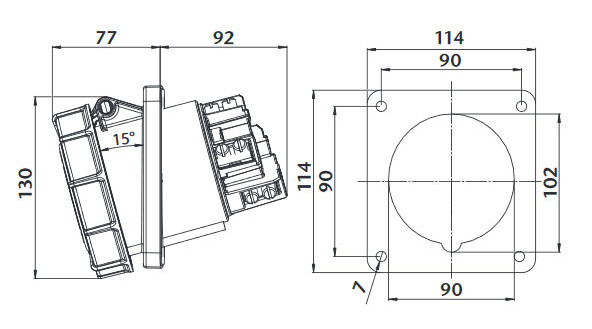 Вбудований силовий роз'єм Sez IEGN12553 - фото №1
