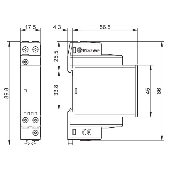 Реле контроля фаз Finder 1CO 6A 208-480В AC (706184000000) - фото №1
