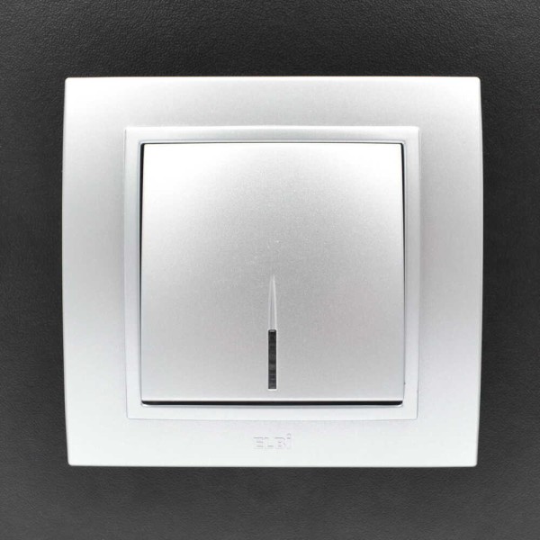 Вимикач ELBI ZENA Silverline сірий металік 1кл з підсвіткою без рамки ( 609-011000-201 ) - фото №7