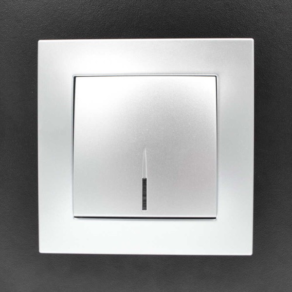 Вимикач ELBI ZENA Silverline сірий металік 1кл з підсвіткою без рамки ( 609-011000-201 ) - фото №8