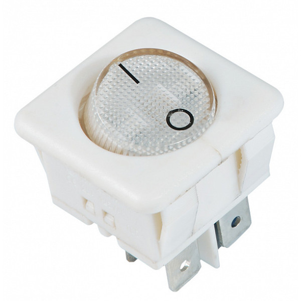 Перемикач Аско-Укрем KCD2-10-201 WH/WH (0-I) круглий білий (A0140040125)