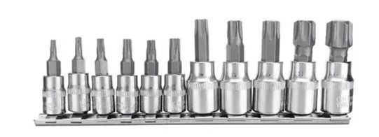 Набор головок Whirlpower 1613-1711 (24310) 1/4" и 3/8" Torx (11шт)