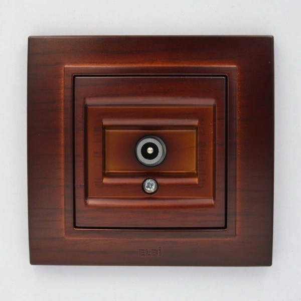 Розетка ELBI ZENA Woodline красное дерево TV без рамки ( 609-012900-273 ) - фото №1