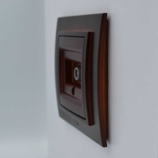 Розетка ELBI ZENA Woodline красное дерево TV без рамки ( 609-012900-273 ) - фото №2