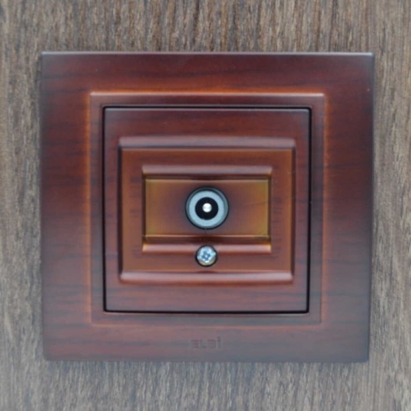 Розетка ELBI ZENA Woodline красное дерево TV без рамки ( 609-012900-273 ) - фото №5