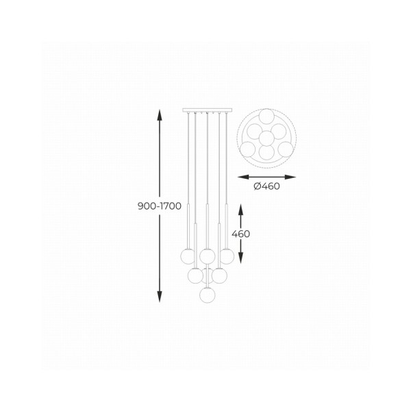 Люстра Zuma Line P0574-07F-SDFZ Arcturus G9 7x4W IP20 Чорна - фото №3