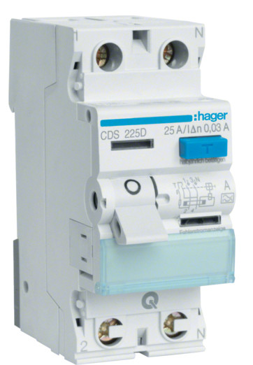 ПЗВ Hager CDS225D QC 2P 25A 30мА A