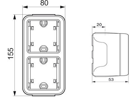 Двойной подрозетник (накладной) ІР55 Legrand - фото №5
