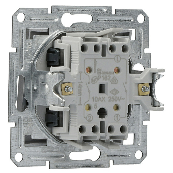 Вимикач 2-клавішний без рамки сталь Asfora, EPH0300162 - фото №3