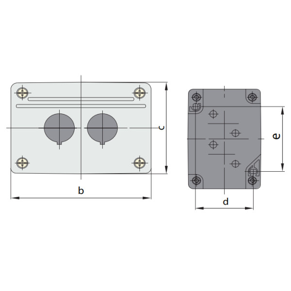 Кнопочный пост NOARK Ex9P2 FH 2 y EU 2 места желтый (111413) - фото №1