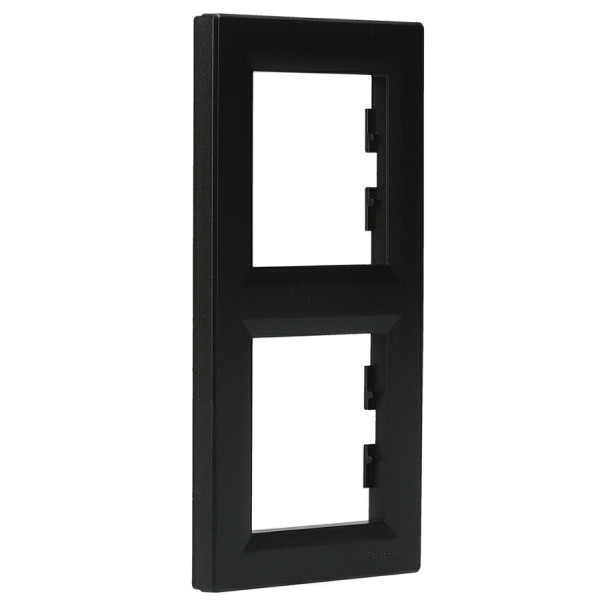 Рамка двойная вертикальная антрацит Asfora, EPH5810271 - фото №1