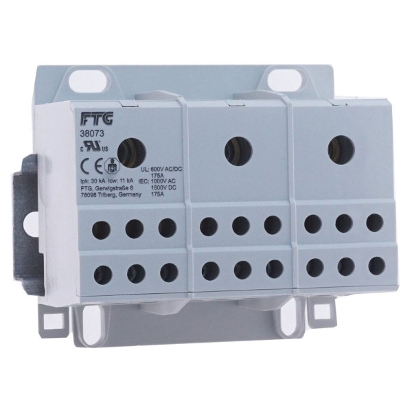 Распределительный блок FTG (вход: 1х10-70мм², выходы: 6х2,5-16мм²) 3р - фото №2