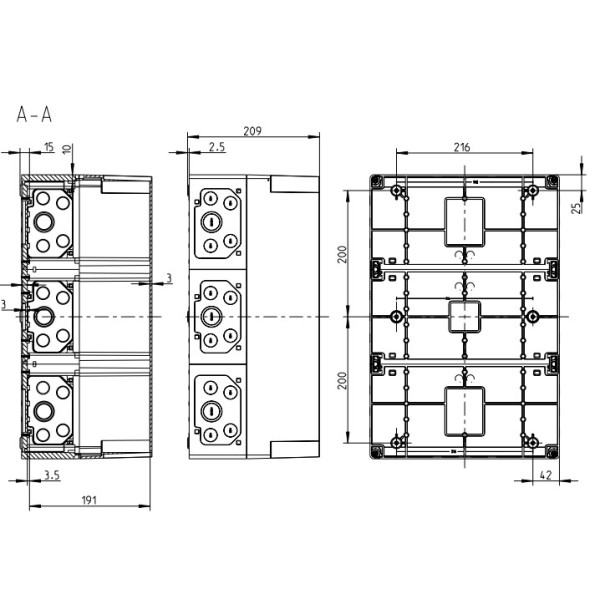 Накладная разветвительная коробка Spelsberg AKL 3-th (sp74690301) IP65 - фото №3