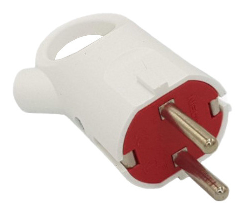 Вилка з кольцом Neomax з заземленням біла (NX1006)