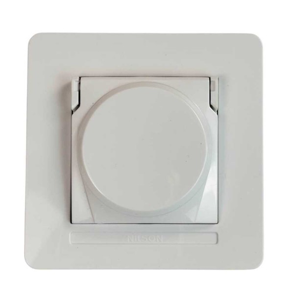 Розетка Nilson Selene біла 1-на з заземленням з кришкою ( 23111018 ) - фото №1