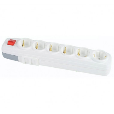 Шестиместная колодка FAR LARA F510 с заземлением и выключателем (7.5.2.92160)