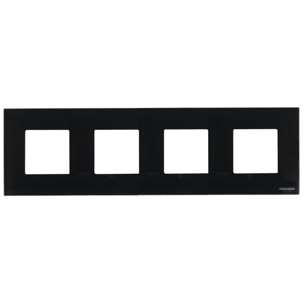 Чотиримісна рамка ABB Zenit N2274 CN скло (чорне)
