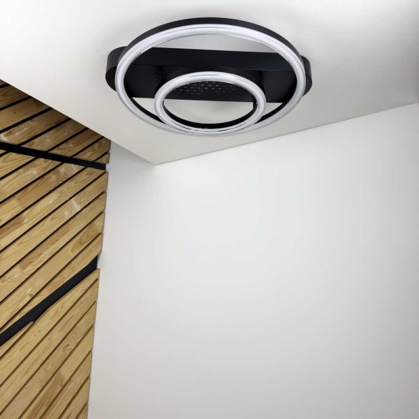 Світильник LED smart KENZO-R+пульт 85W 3000-5000K IP20 круг чорний Violux ( 220665 )