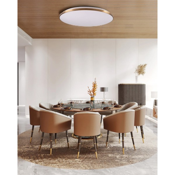 Люстра с пультом светодиодная Goldlux 331946 Kern LED 1x100W 3000K/4000K/6000K 5500/5700/11200Lm IP20 золотая - фото №1