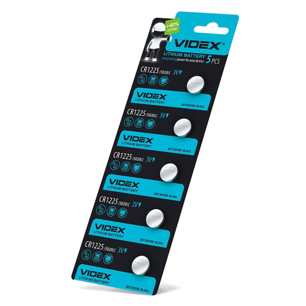 Літієва батарея Videx CR1225 (CR1225 5pc) 5 шт
