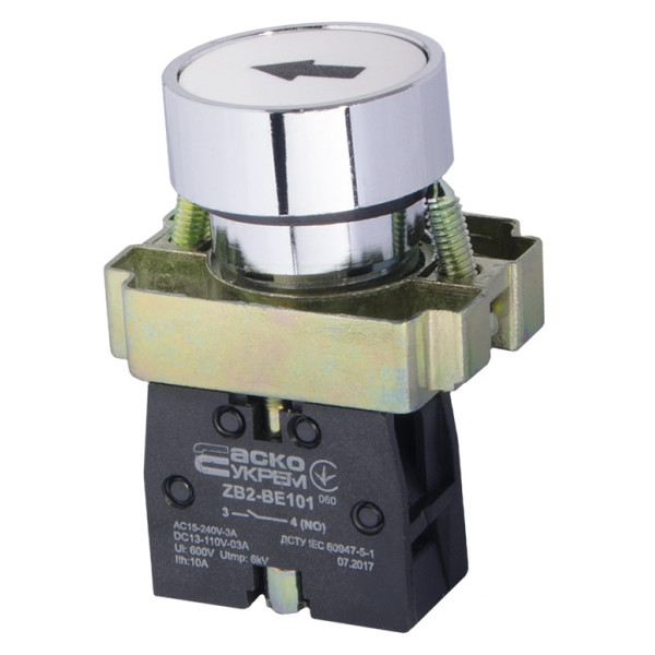 Кнопка Аско-Укрем XB2-BA3341 «Старт» біла (A0140010063) - фото №1