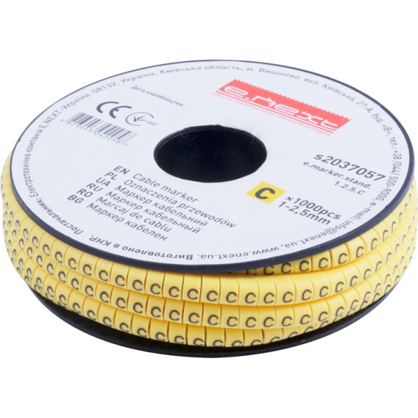 Кабельний маркер E.Next e.marker.stand.1.2.5.C 1-2,5 кв.мм C 1000шт (s2037057)