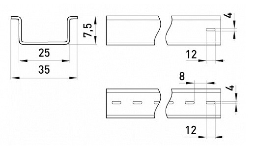 DIN-рейка E.Next 100см - фото №1