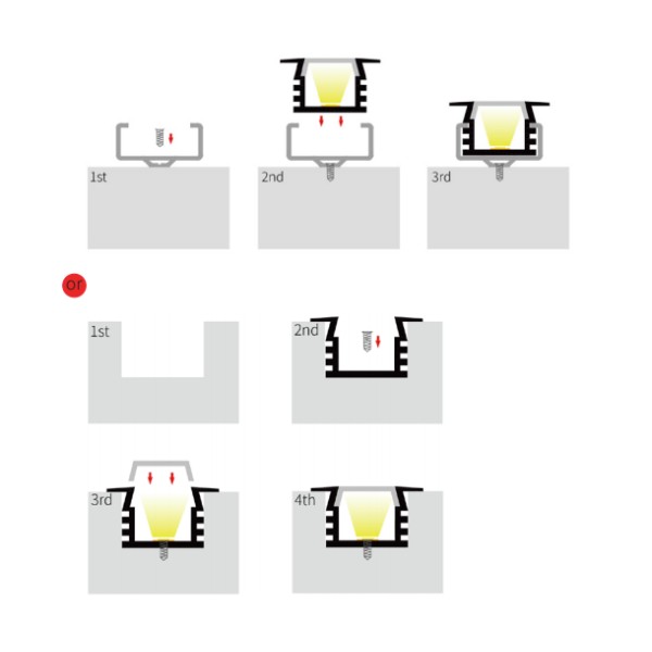 LED-профиль врезной ALUMLED с рассеивателем, 3 метра (LP22121_3) - фото №3
