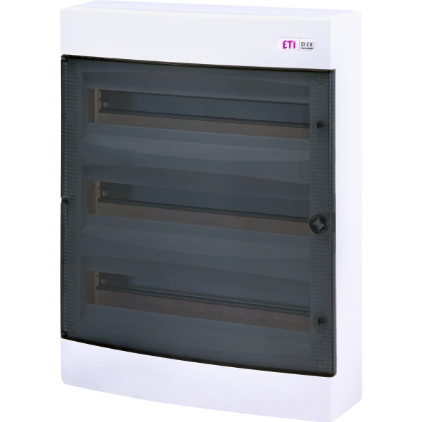 Зовнішній модульний щит ETI 001101040 ECT 3x18PT 54 М з прозорими дверцятами - фото №1