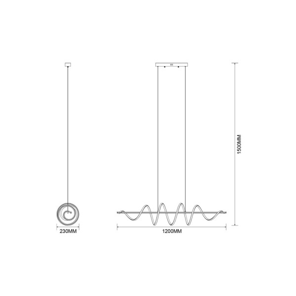 Підвісний світильник, люстра Zuma Line 5905316692640 Esero LED 1x60W 4000K 4600Lm IP20 золотий - фото №1