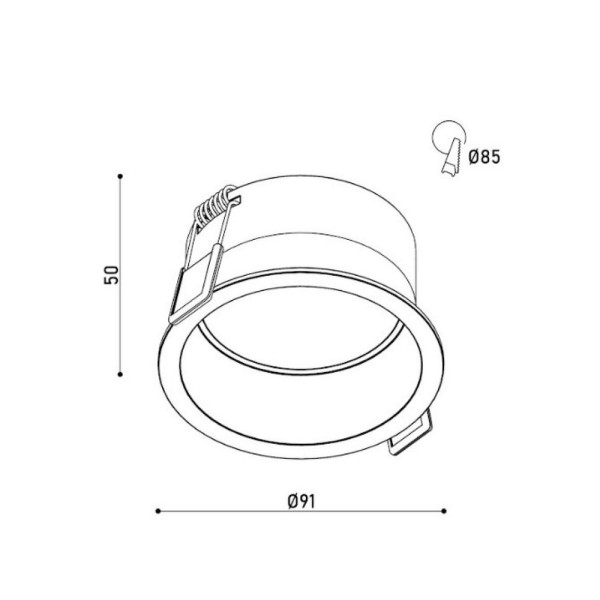 Точковий світильник Kloodi KD-Q019 LED 1x12W 3000K 840Lm IP44 Wh - фото №2