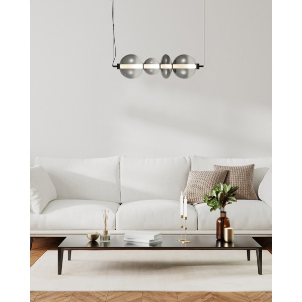 Підвісний світильник, люстра Italux PND-24352-36W-BK-SG Sonte LED 1x36W 3000K 4425Lm IP20 димчастий - фото №1